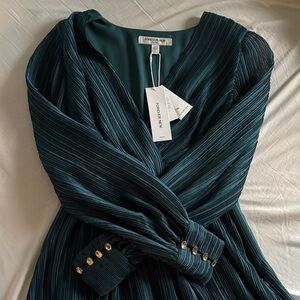 Forever New Deep Teal Long Sleeve Dress